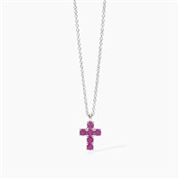 Collana Mabina Donna Croce del Sud in Argento Rubino sintetico 553659 - 553659